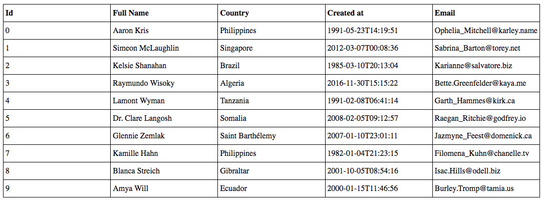 Image of a data table build with css grid